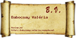Babocsay Valéria névjegykártya
